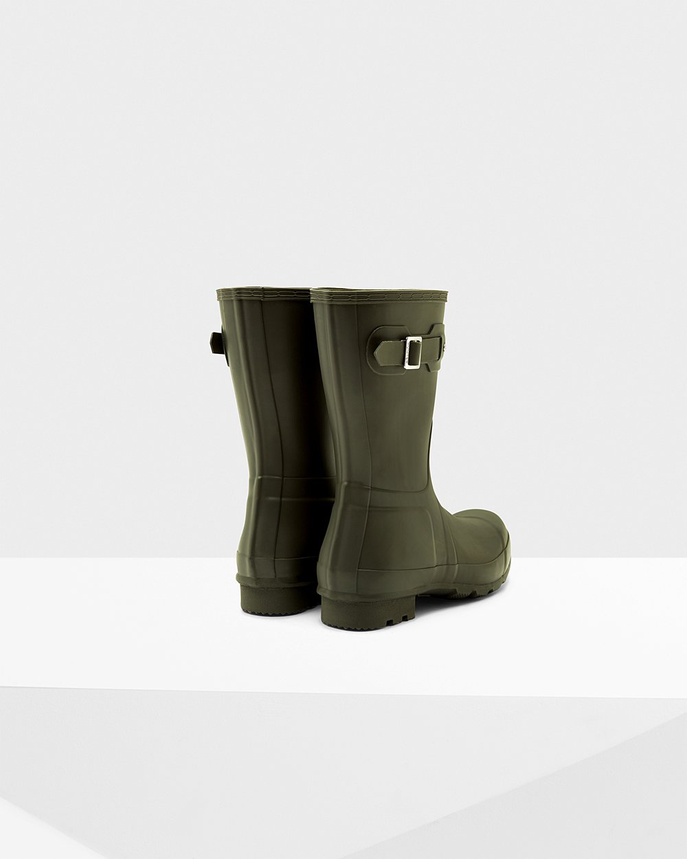 Hunter Original Short Rain Boots - Buy Online Mens Dark Olive - MCHFAS829